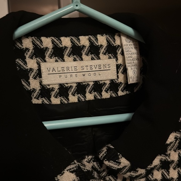 Valerie Stevens Pure Wool Houndstooth Size 8 Blazer Vintage EUC - Picture 4 of 7